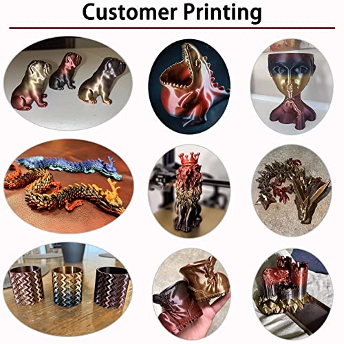 3D Printer Filament, PLA Filament Silk Gold Shiny Red Black PLA Filament 1.75mm +/- 0.02mm, 3D Printing Filament 1kg/2.2lbs - color: Silk Shiny Red Gold Black