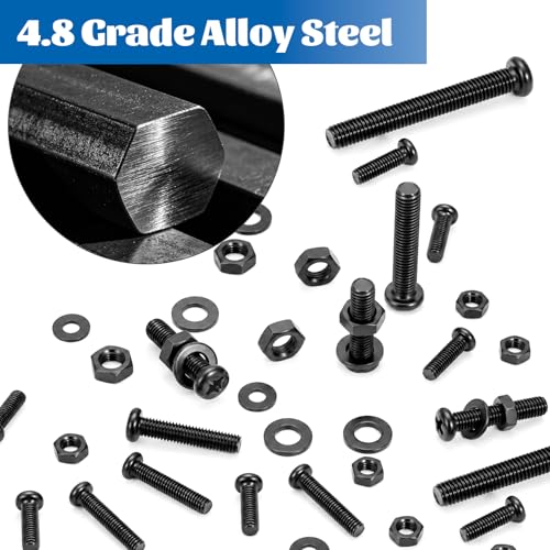 480pcs M4 M5 M6 Pan Head Machine Screw Assortment Kit 14/22/28/38/53mm - size: M4M5M6 480PCS
