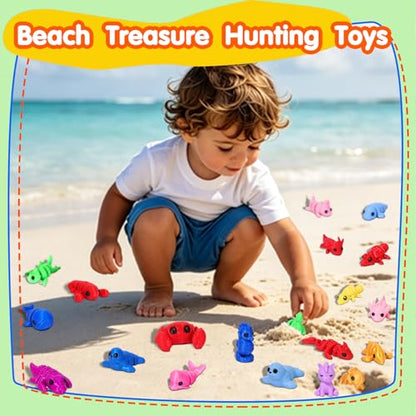 Mini 3D Printed Animal Figurines: 100 Pcs Cute Party Favor Toys for Kids, Small 3D Fidget Toys in Bulk, Party Bag Fillers, Treasure Box & Classroom Prize, Christmas Stocking Stuffers for Toddlers