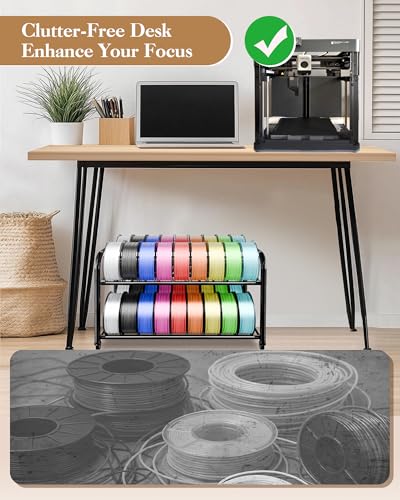 3D Printer Filament Storage Rack with Wheels, Rolling Cart, 40+ Spool Shelf - color: Large