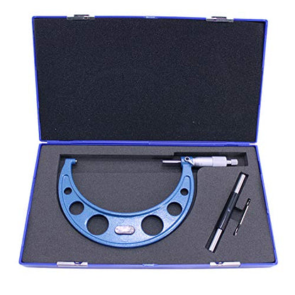 HFS(R) 5-6" Outside Micrometer with 0.0001" Accuracy, Carbide Anvil and Laser-Etched Scale - size: 5-6"x0.0001", style: Classic Ratchet