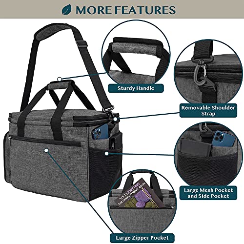 PAVILIA Knitting Yarn Storage Bag Crochet Organizer for Knitter, Dark Grey - color: Charcoal Grey