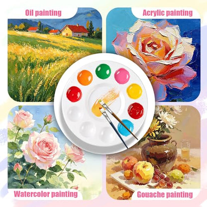 36 Pcs Plastic Paint Tray Palettes, White Mixing Paint Holders for Watercolor & Acrylic, Painting Supplies for Students, Art Class, DIY Crafts, Paint Parties