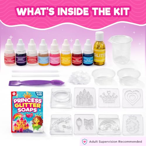 Doctor Jupiter Princess Glitter Soap Making Kit for Kids Ages 6+ - style: Princess Glitter Soaps: 6+
