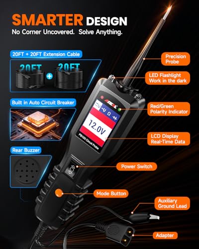ANCEL PB100 Automotive Power Circuit Probe, 12-24V Elec. Short &Open Finder - color: Red Black