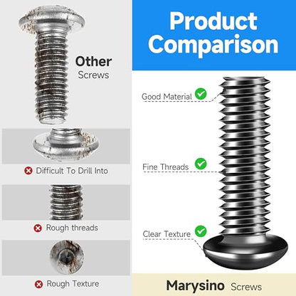 380 Pieces M4 Screw, Button Head Socket Cap Metric Screws Assortment Kit, Grade 10.9 Carbon Steel M4 Bolts and Washers/Nuts/Hex Wrenches, Black Oxided by Marysino - size: 380Pcs M4
