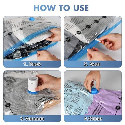 BoxLegend 20 Pack Travel Vacuum Storage Bags with Electric Pump 2 * 27.6x19.7+ 5 * 21.7x17.7+ 6 * 19.7x15.7+ 6 * 15.7x13.8in, Thickened Compression Bags for Clothes Luggage Travel Moving & Closet - size: 20 Combo Travel - Electric Pump