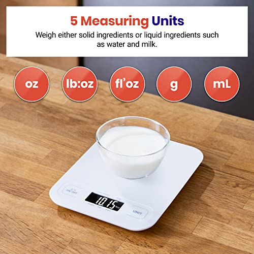 Etekcity Food Kitchen Scale, Digital Grams and Ounces, Large - color: Clean White
