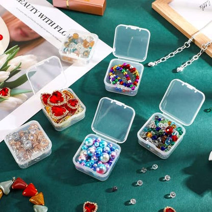 Jetec 18 Pieces Small Clear Plastic Storage Box, 2.9 x 2.9 x 1 Inch - size: 2.9 x 2.9 x 1 Inch