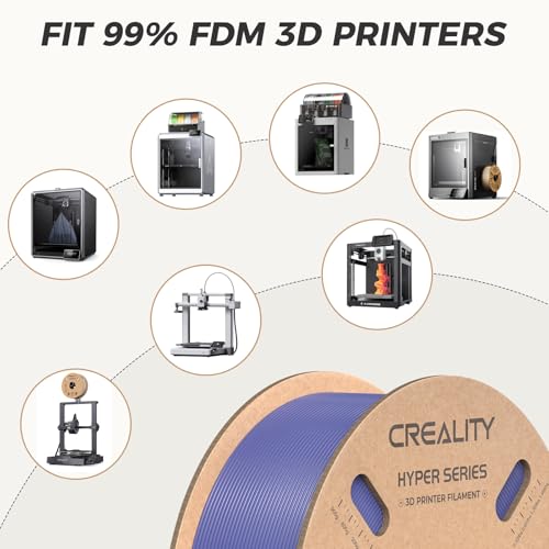Official Creality Hyper PLA Filament 1.75mm, High Speed PLA 30-600mm/s Rapid 3D Printer Filament, Dimensional Accuracy +/-0.02mm, Fit Most FDM 3D Printers, 1KG(2.2lbs) Spool Very Peri - color: Very Peri