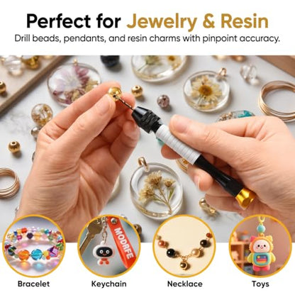 Pin Vise Hand Drill Manual, 22pc Micro Drill Bits 0.6-2.5mm Jewelry Resin
