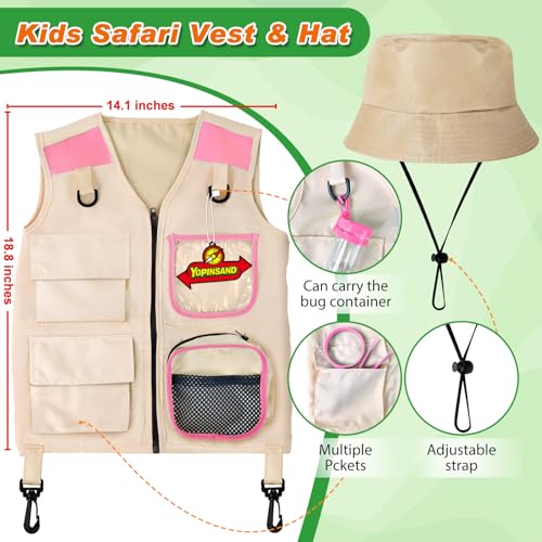 YOPINSAND Kids Explorer Kit & Bug Catcher Kit, Kids Outdoor Exploration Set - color: Pink