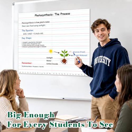 Giant Magnetic Notebook Paper, 28x 24 in Classroom Dry Erase Sheet - size: Classroom Handwriting Paper - 24 x 28 in