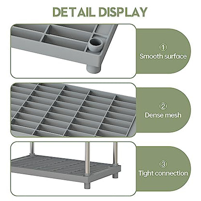 4 Tier Gray Plastic and Metal Standing Shelf Units, Durable Storage Shelves Rack Open Shelving for Pantry Kitchen Bathroom,13MM Steel Tubes - color: Grey