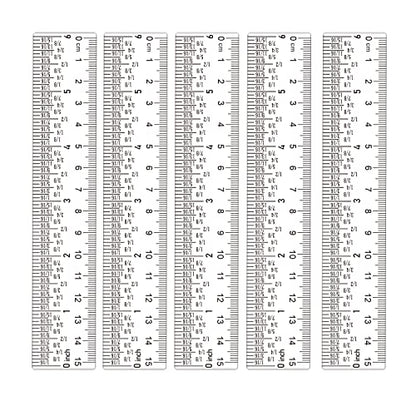 5PCS 6 Inch Clear Acrylic Ruler with Inches & Metric Measuring Tool 6" Inch Straight Edge Rulers for Scrapbooking Card-Making Student School Office Home Tool - color: 5PCS 6 Inch Clear Acrylic Ruler