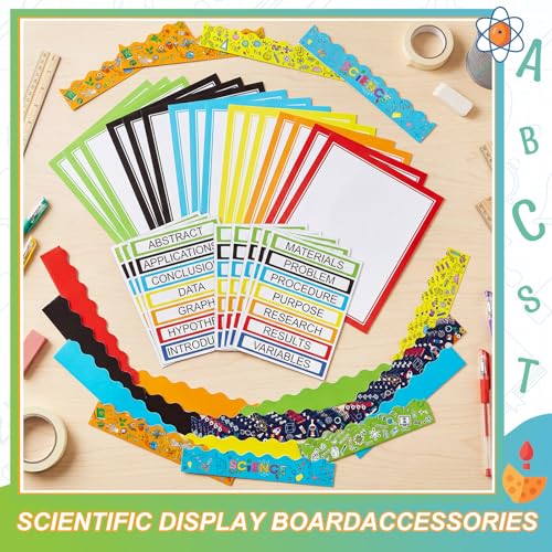 Fuyoooo 90 Pcs Science Fair Board Supplies, Colorful, Scientific Lab - style: Colorful,Science Lab