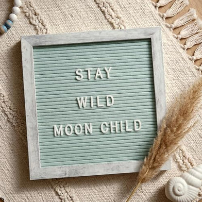 Rustic Turquoise Felt Letter Board 10x10 Inch, 336 Letters with Stand - color: Rustic Turquoise