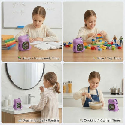 Purple Dinosaur Visual Timer for Kids, Girls Countdown Timer - color: Purple