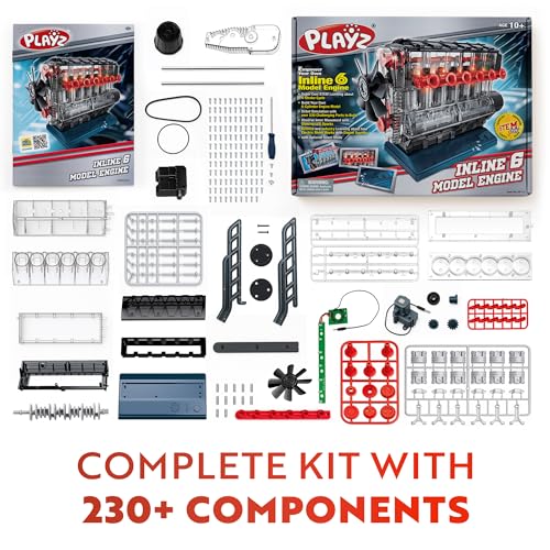 Playz Working Inline 6 Engine Model Kit - Build Your Own Mini Engine kit - style: Inline 6