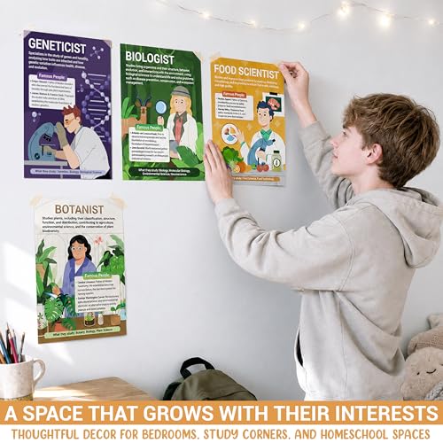 BrightenKidz Science Career Posters, 20 Pack 10x14 STEM Classroom Decor - color: Career in Science