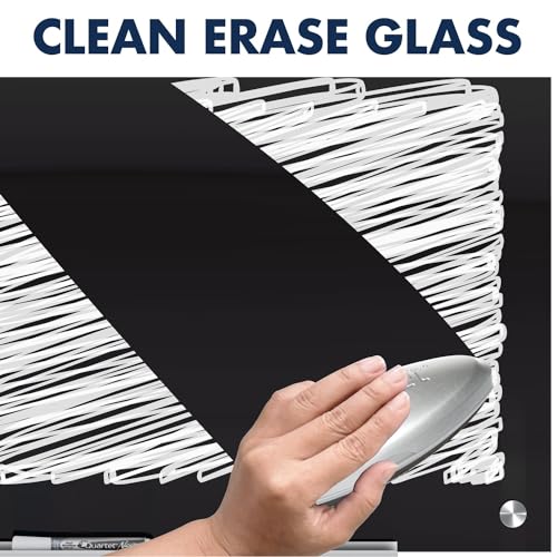 Quartet Magnetic Dry Erase Board, 72" x 48" Glass Whiteboard for Wall, Infinity, Black (G7248B) - size: 72"W x 48"H