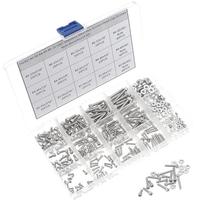 #2-56#4-40#6-32 UNC Knurled Hex Socket Head Cap Screw & Nut Kit - size: #2-56UNC/#4-40UNC/#6-32UNC