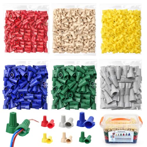 AccEncyc 800 Pcs Wire Nuts Assortment Kit 6 Sizes Winged Twist Wire Nuts