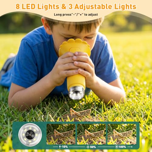 4K 1000X Digital Microscope for Kids with 2.0" IPS Screen(Yellow) - color: yellow