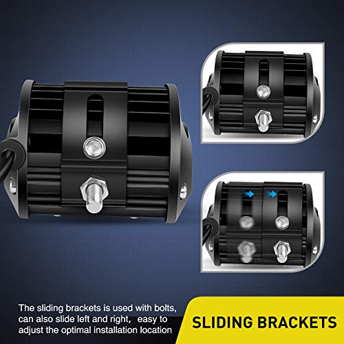 Nilight 2PCS Base Mounting Brackets Universal Slide Bracket Kits for LED Light Bar, Model: 90035B - color: Slide Bracket