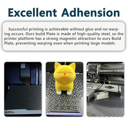 PEO PET For Bambu Lab H2C A2L Build Plate 335x325mm Double Sided Printing H2C Build Plate Carbon Fiber+Diamond Smooth Build Plate Easy Bend Removal TPU/PETG/PLA Filaments For Bambu Lab A2L Accessories - color: PEO+PET
