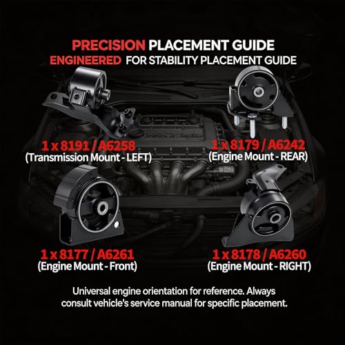 Engine Mount Motor Compatible with Fits Toyota Corolla / GEO PRIZM 1993-1997 L4-1.6L 4pcs Automatic Transmission Mount - style: 1993-1997 Toyota Corolla 1.6L