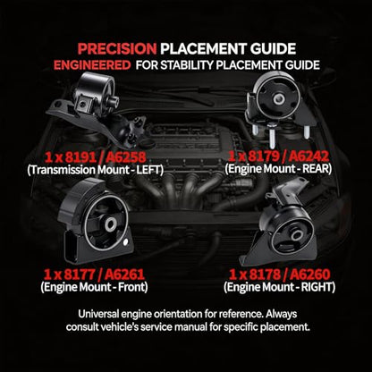 Engine Mount Motor Compatible with Fits Toyota Corolla / GEO PRIZM 1993-1997 L4-1.6L 4pcs Automatic Transmission Mount - style: 1993-1997 Toyota Corolla 1.6L