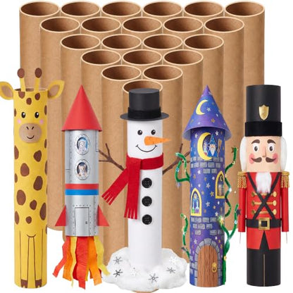 60 Pcs Cardboard Tubes for Crafts, 3 Size(1.4 x 11.8 In, 1.6 x 11.8 In, 1.7x 11.8 In), Empty Toilet Paper Rolls, Premium Kraft Paper Strong And Pressure-Resistant, Craft Tubes for Classroom DIY