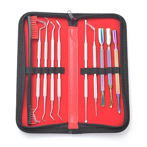 10 Pcs 3D Printer Removal Cleaning Tool Kit - color: Black-9 Picks and 1 Brushes