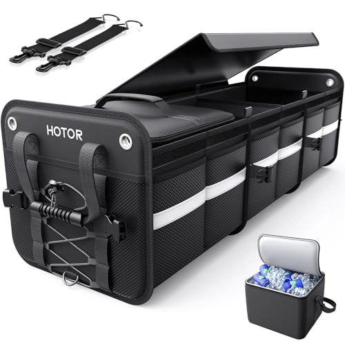 HOTOR Trunk Organizer - Car Organizer and Storage with Cooler Bag for SUV - color: Black, size: 37.0" x 14.6" x 12.0"