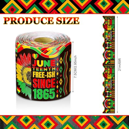 Outus 68 Ft Juneteenth Bulletin Board Border Decorations Happy Juneteenth Freedom Day Classroom Bulletin Board Trim Black June 19th Border for Classroom School African Afro American Festival Supplies - size: 2.99 Inches, style: Freedom