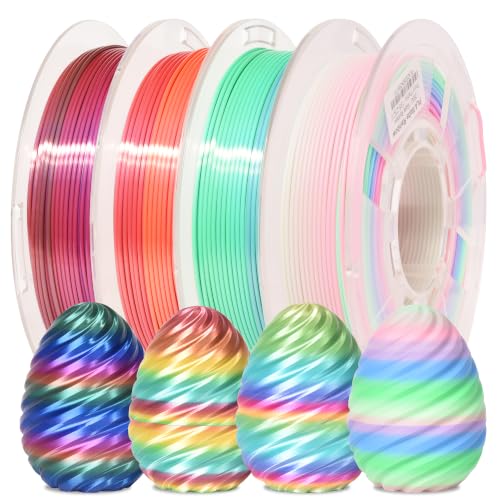 PINBALL Silk & Matte Rainbow PLA 3D Printer Filament 1.75mm, 250g*4 - color: Pla-250g*4-multicolored-2, size: PLA-250g*4