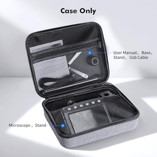 Digital Microscope Carrying Case，EVA Microscope Storage Bag Endoscope Case， Compatible with Model DM4 DM7 & Most 4.3'',5'' Digital Microscopes，Borecscope Travel Case - size: Small-8.3’’×3.5’’×7.1’’