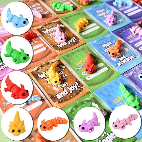 28pcs Axolotl 3D Printed Animals，Easters Basket Stuffers - style: 28P Axolotl Animals