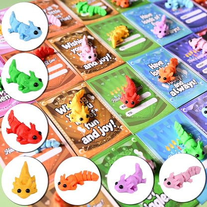 28pcs Axolotl 3D Printed Animals，Easters Basket Stuffers - style: 28P Axolotl Animals