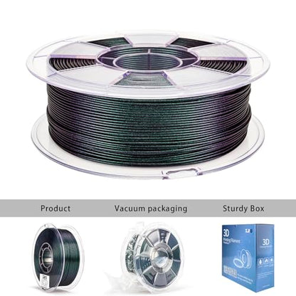 ZIRO Glitter PLA Filament 1.75mm, Chameleon Series, Fir Green Luster - color: Fir Green Luster