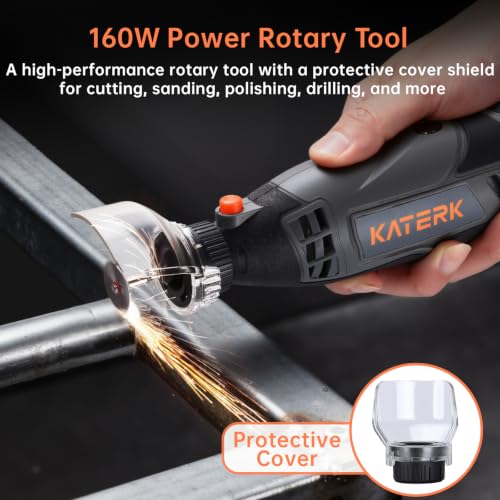 Katerk Flex Shaft Rotary Tool, 155Pcs Accessories Corded Rotary Tools Kit