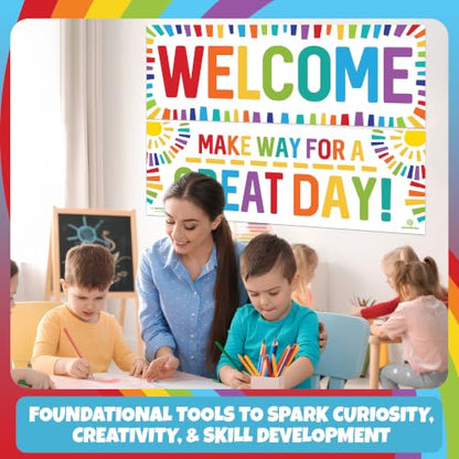 Sproutbrite 2 Pack 13.5"x39" Welcome Educational Posters & Charts - color: Welcome Banner