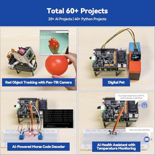 SunFounder AI Fusion Lab Kit for Raspberry Pi 5/4/3B+/Zero 2w, LLMs ChatGPT/Gemini/Grok, YOLO&OpenCV & MediaPipe, Python, Video Courses for Beginners Engineers