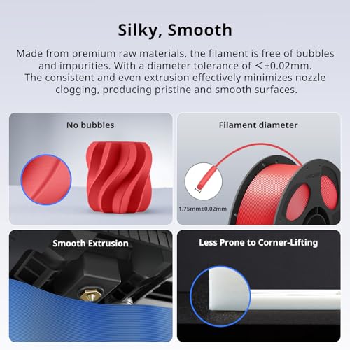 ANYCUBIC PLA Plus (PLA+) 3D Printer Filament 1.75mm, High Toughness 3D Printing Filament, Dimensional Accuracy +/- 0.02mm, Print with Most FDM 3D Printers, 1KG Reusable Spool, Red - color: 1kg Pla+ Red