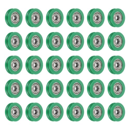uxcell 30Pcs 625ZZ POM Pulley U-Groove Ball Bearing,5x23.5x6.8mm,Dark Green - color: Dark Green, size: 5x23.5x6.8mm, 625ZZ