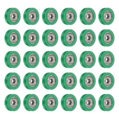 uxcell 30Pcs 625ZZ POM Pulley U-Groove Ball Bearing,5x23.5x6.8mm,Dark Green - color: Dark Green, size: 5x23.5x6.8mm, 625ZZ