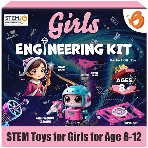 Butterfly EduFields 100+ Girls Engineering Science Kit for Kids Age 8-12 - style: 1.Girls Engineering Kit