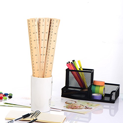 12 Pack 12 Inch/30 cm Wood Rulers Dual Scale Student School Ruler