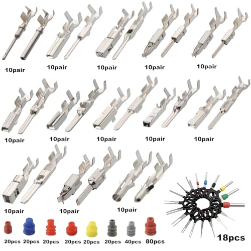 500Pcs Connector Terminal Pin Wire Harness Pins Automotive Auto Car Electrical Connector Pins Motorcycle ATV 1/1.5/1.8/2.2/2.8/3.5mm